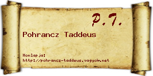 Pohrancz Taddeus névjegykártya
